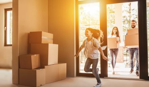 family moving into home
